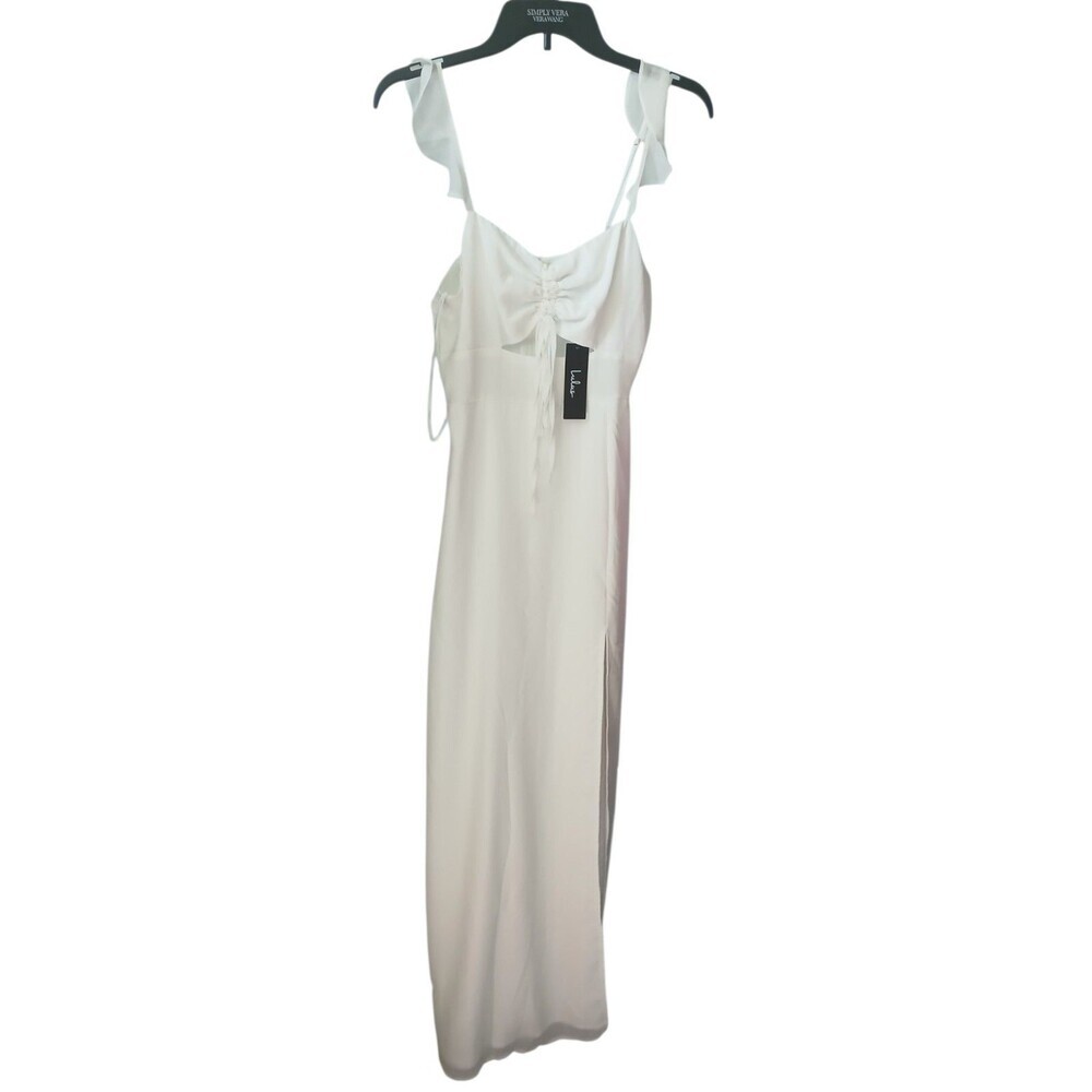 Lulus White Maxi Dress Size S NWT Elegant Slit Dress Formal Summer Wedding - Picture 3 of 7